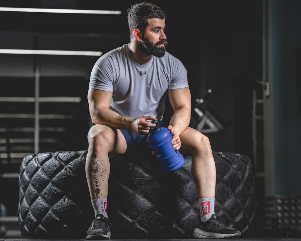 Fit man with healthy meal preparation